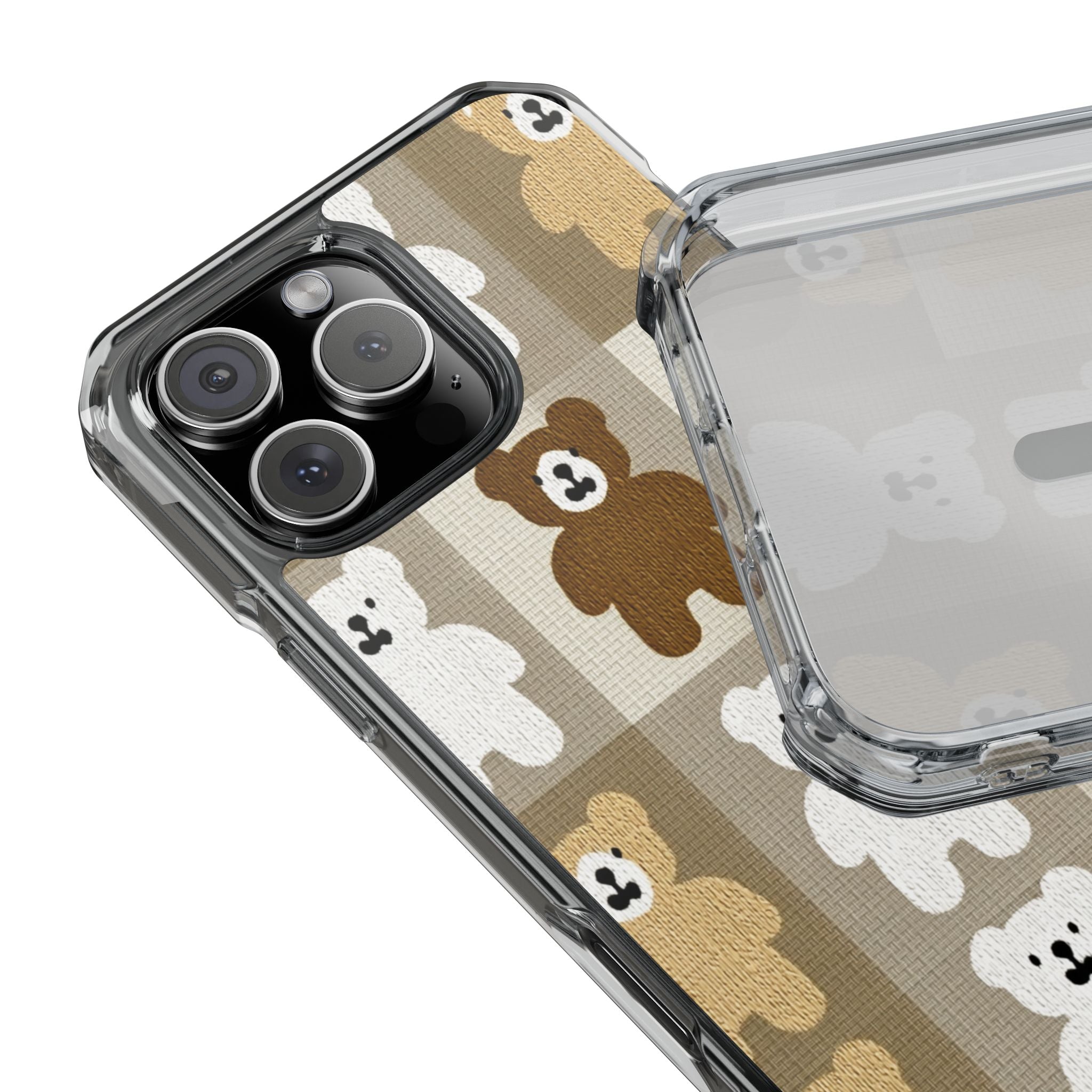 Teddy Bear Patchwork | Clear MagSafe Case