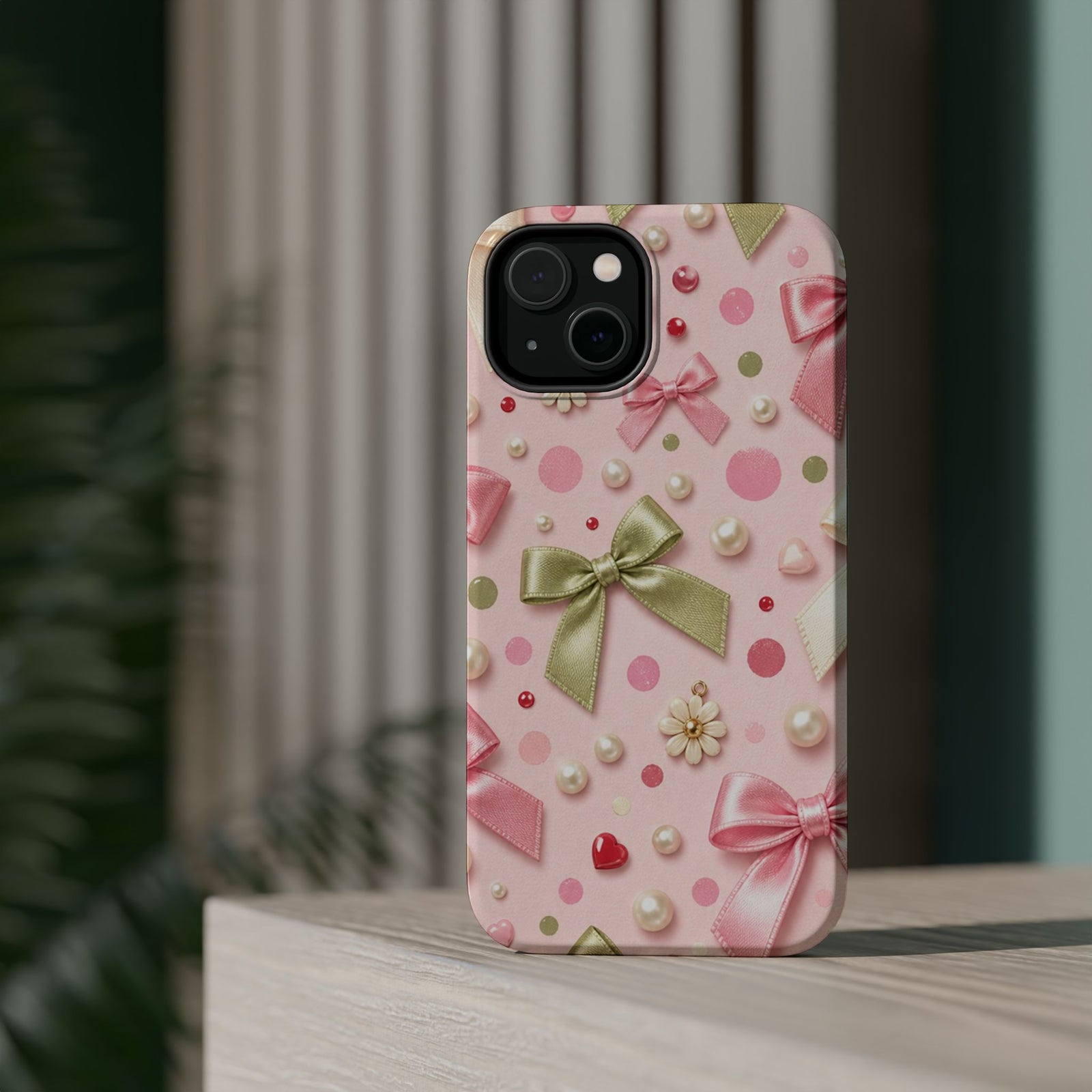 Dotty Pearl Bow | Tough MagSafe Case