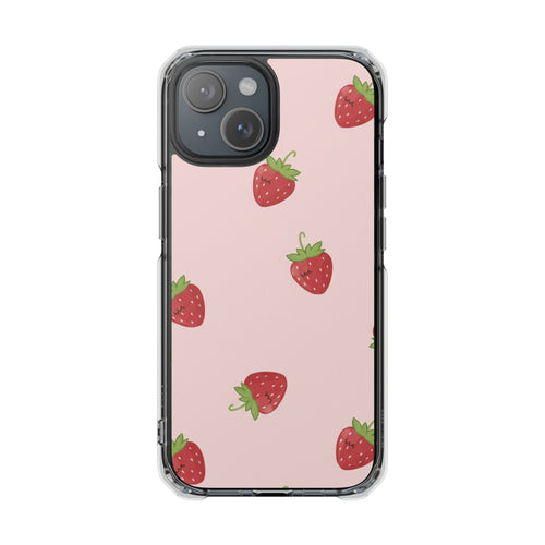 Blush Strawberry | Clear MagSafe Case
