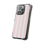 Pink Pinstripe | Clear MagSafe Case
