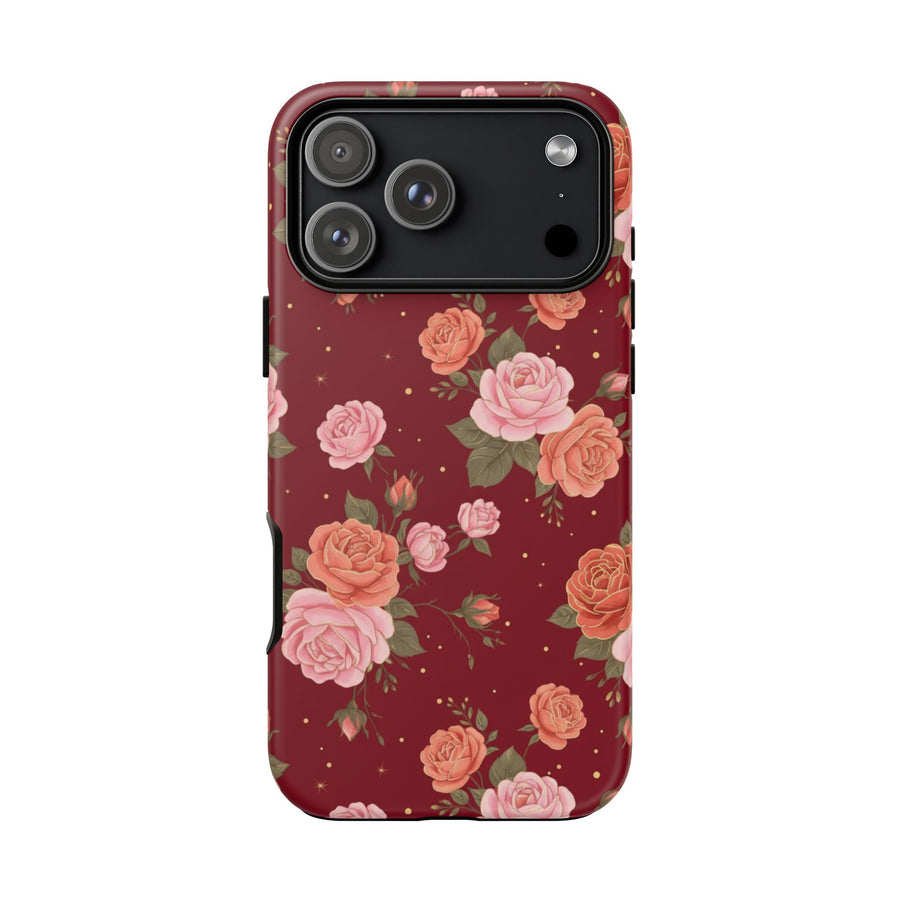 Burgundy Vintage Rose | Tough Case