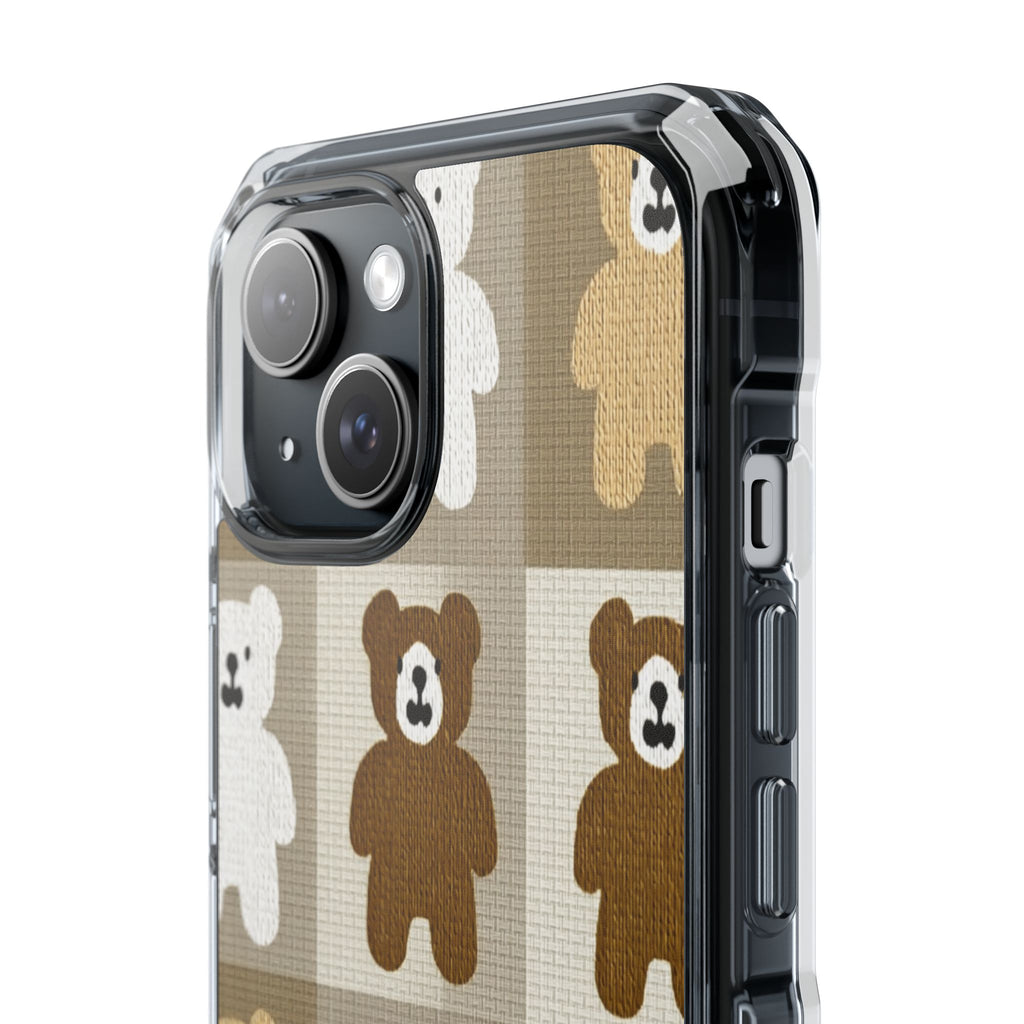 Teddy Bear Patchwork | Clear MagSafe Case
