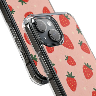 Blush Strawberries | Clear MagSafe Case