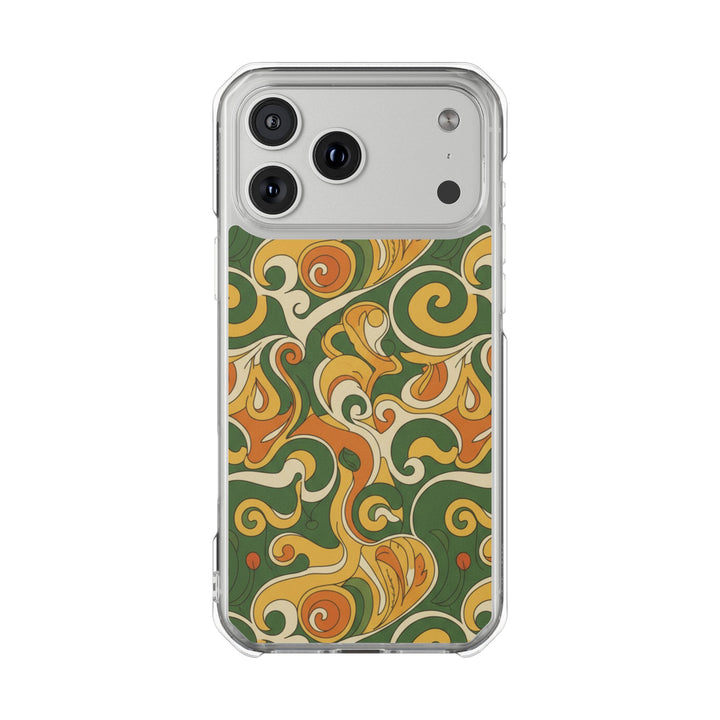Olive Paisley | Clear MagSafe Case