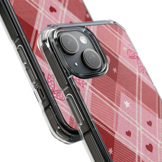 Heart Plaid | Clear MagSafe Case