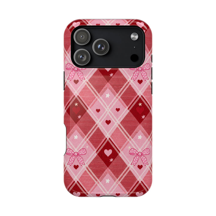 Heart Plaid phone case design