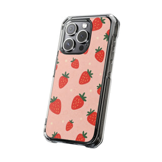 Blush Strawberries | Clear MagSafe Case