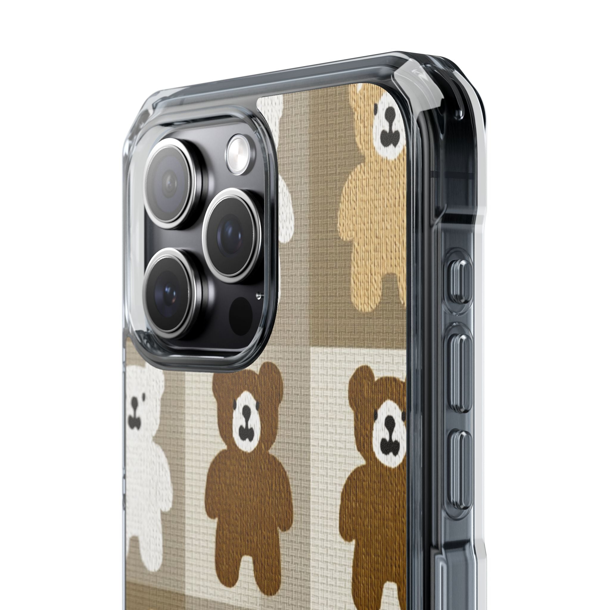 Teddy Bear Patchwork | Clear MagSafe Case