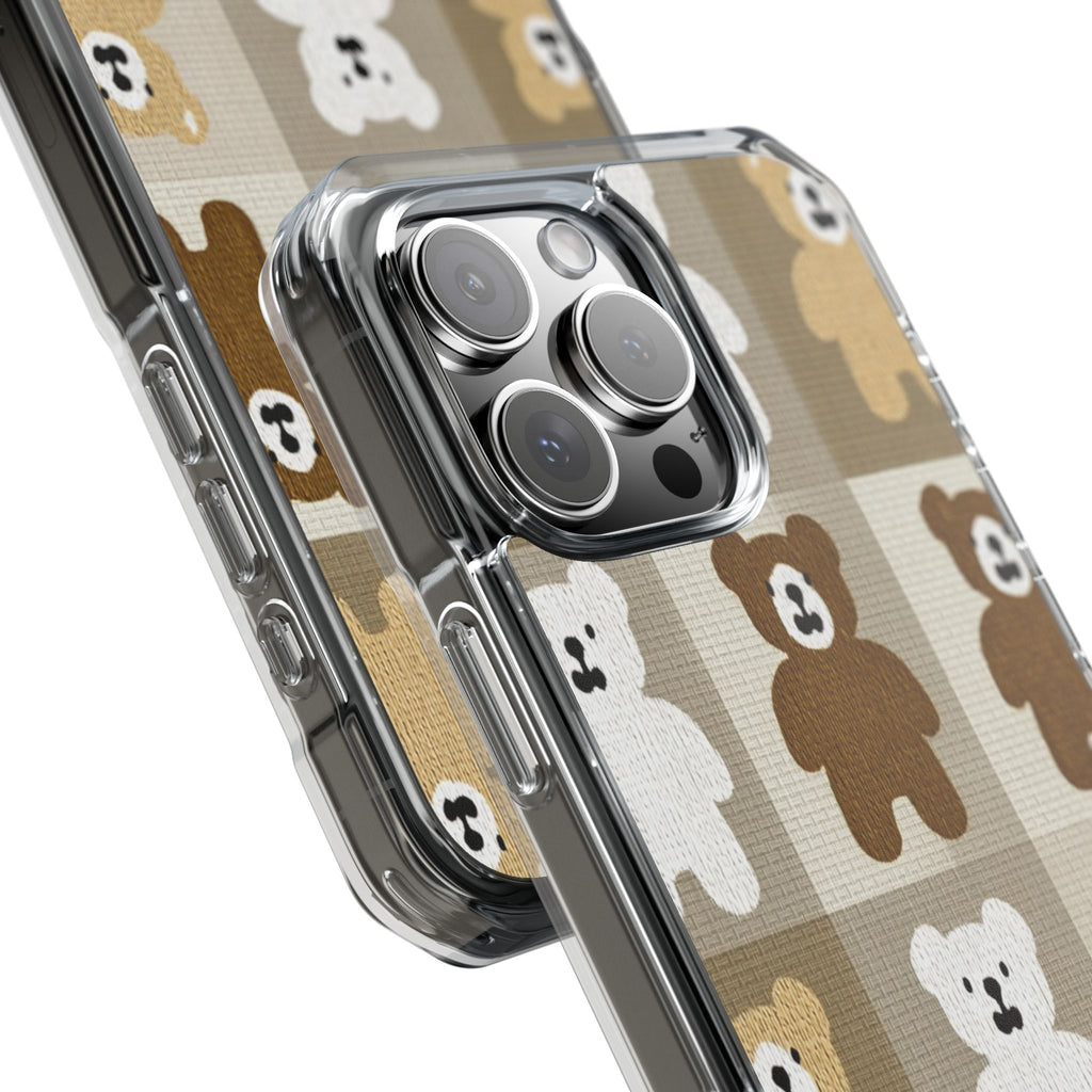 Teddy Bear Patchwork | Clear MagSafe Case