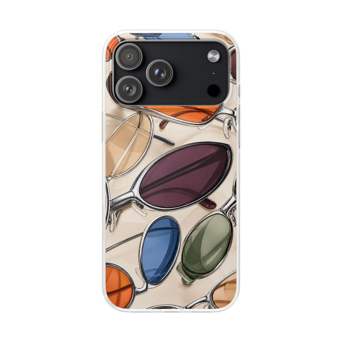 Persimmon Grid | Frosted Clear Case — product front view