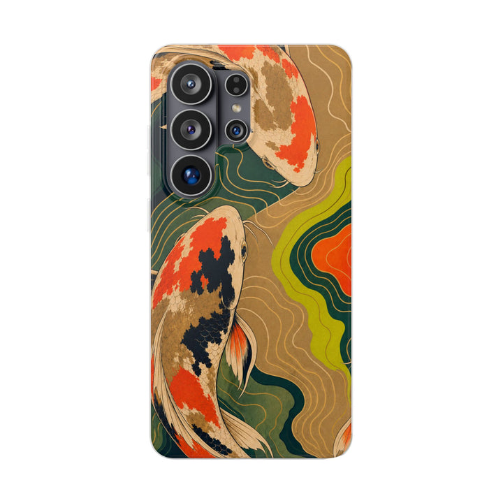 Khaki Koi phone case design