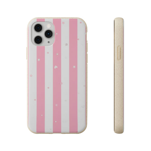 Candy Stripe coquette biodegradable case design