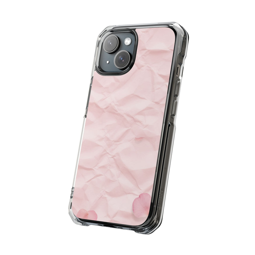 Petal Blush floral clear magsafe case design