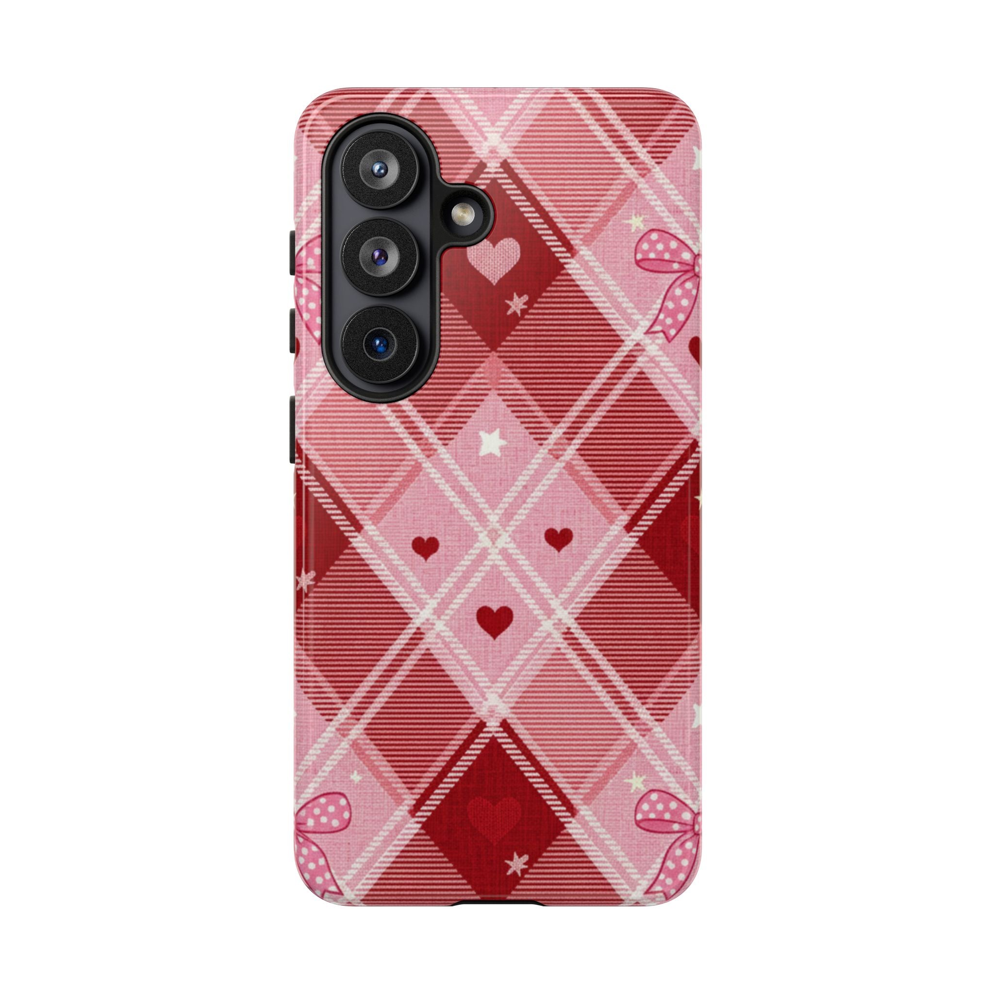 Heart Plaid coquette tough case design