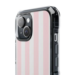 Pink Pinstripe | Clear MagSafe Case