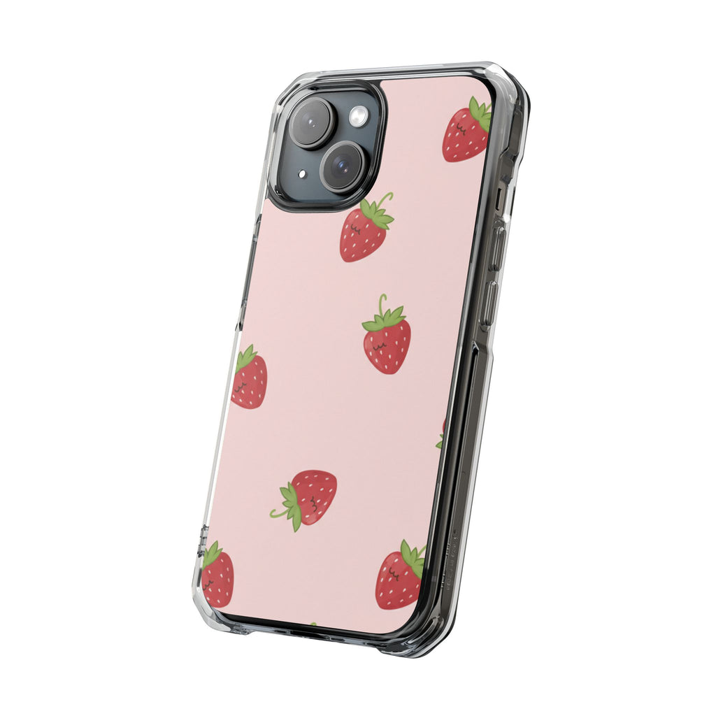 Blush Strawberry | Clear MagSafe Case