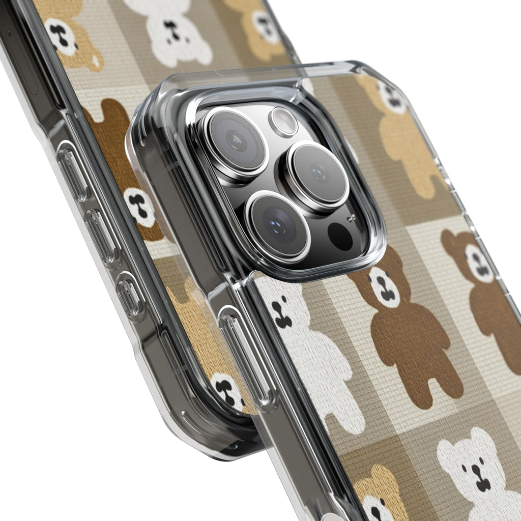 Teddy Bear Patchwork | Clear MagSafe Case