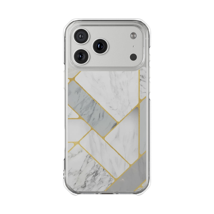Gold Geo Marble | Clear MagSafe Case
