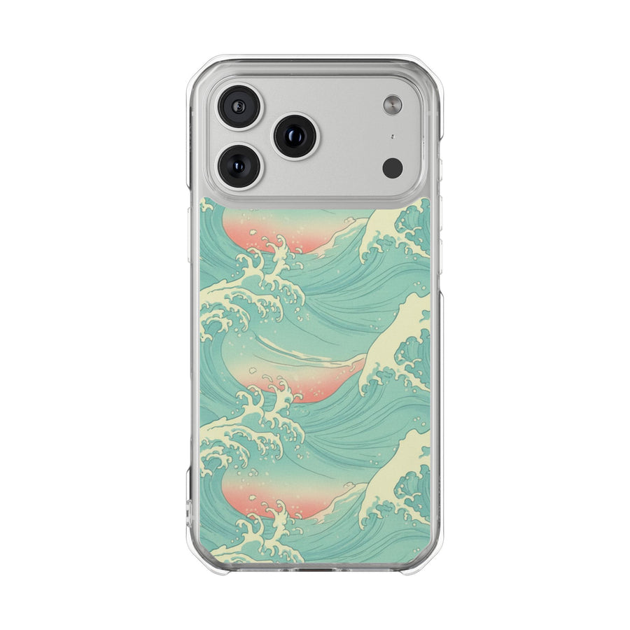 Teal Wave | Clear MagSafe Case