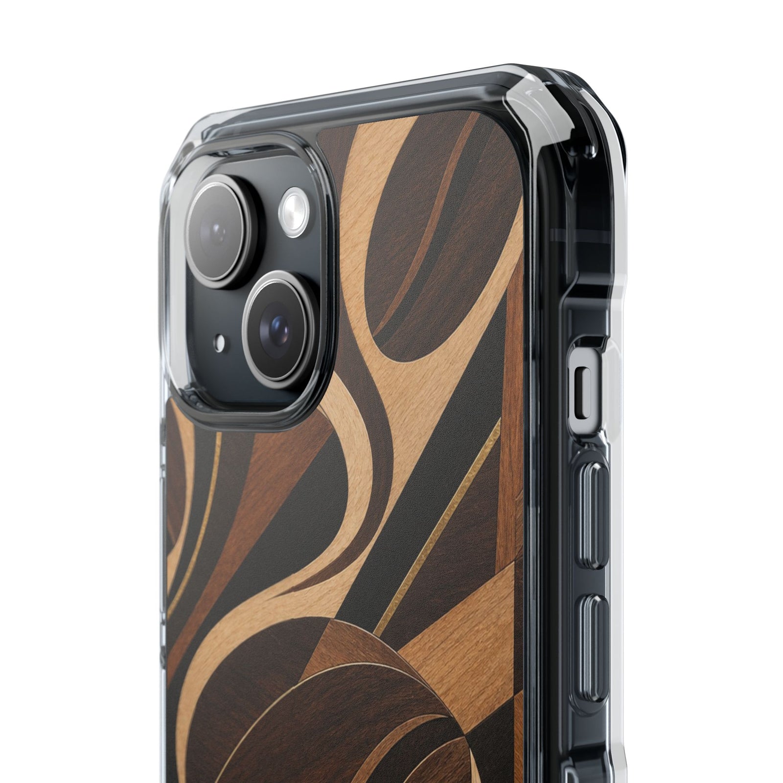 Espresso Marquetry | Clear MagSafe Case