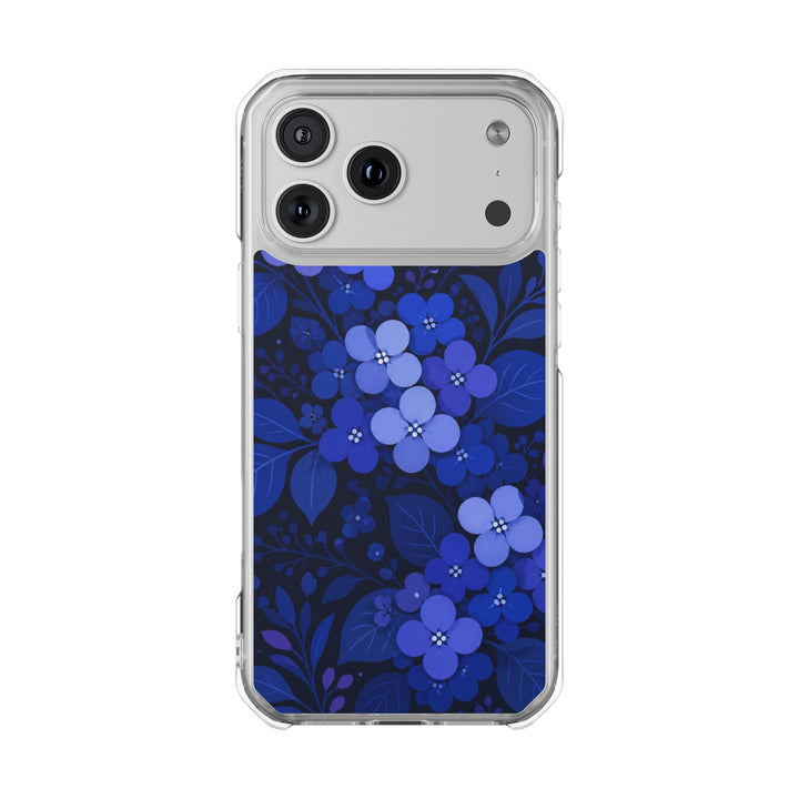 Indigo Bloom | Clear MagSafe Case