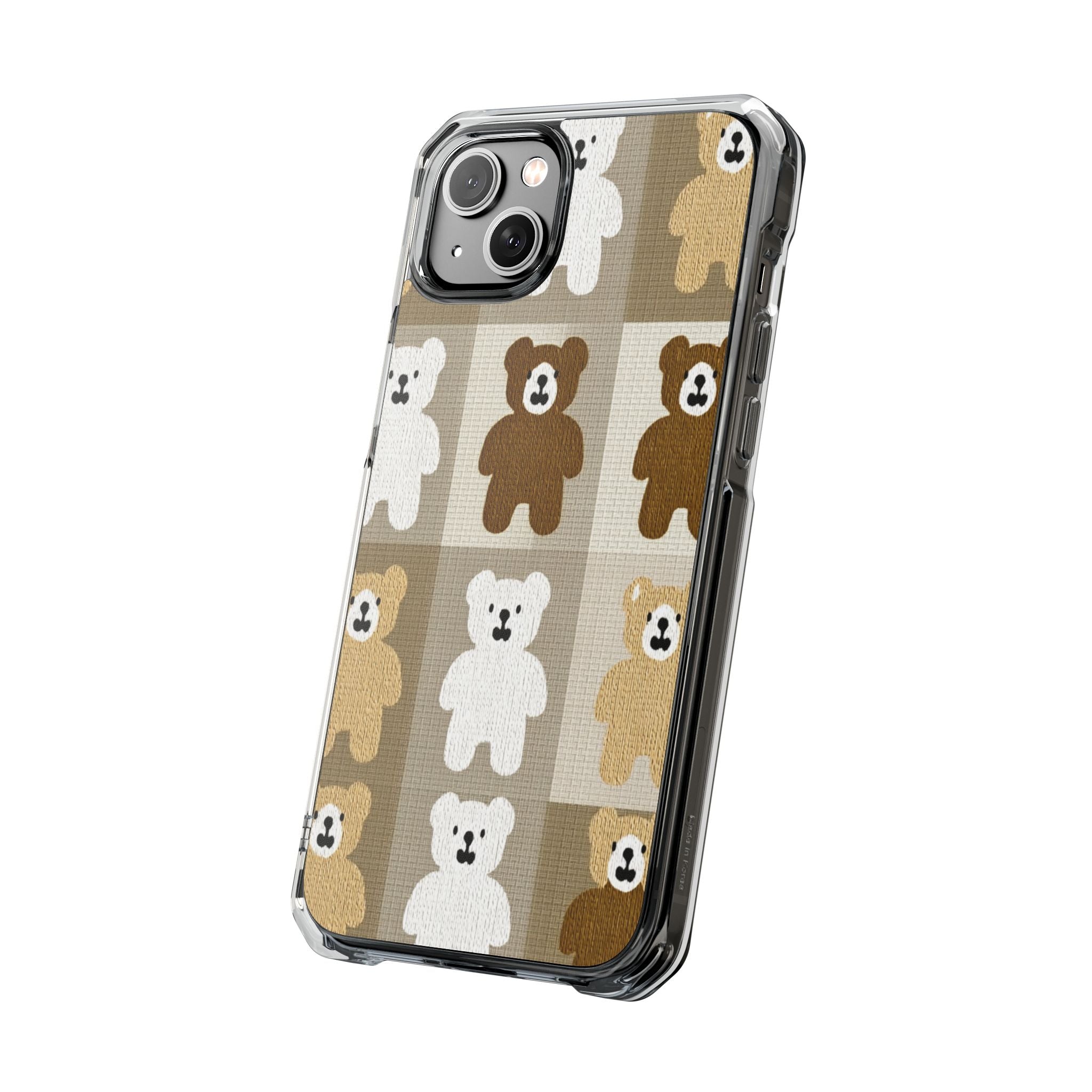 Teddy Bear Patchwork | Clear MagSafe Case