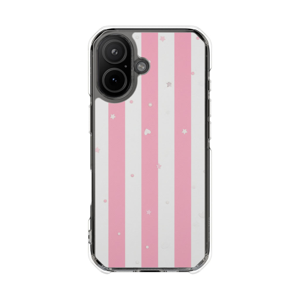 Candy Stripe coquette clear magsafe case design