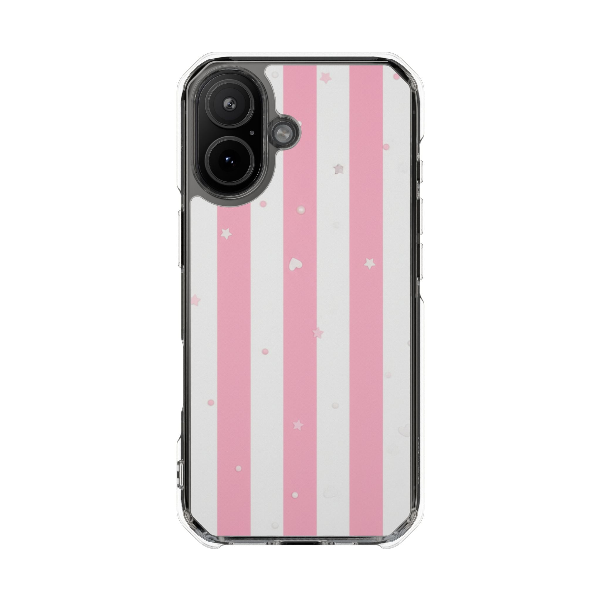 Candy Stripe coquette clear magsafe case design