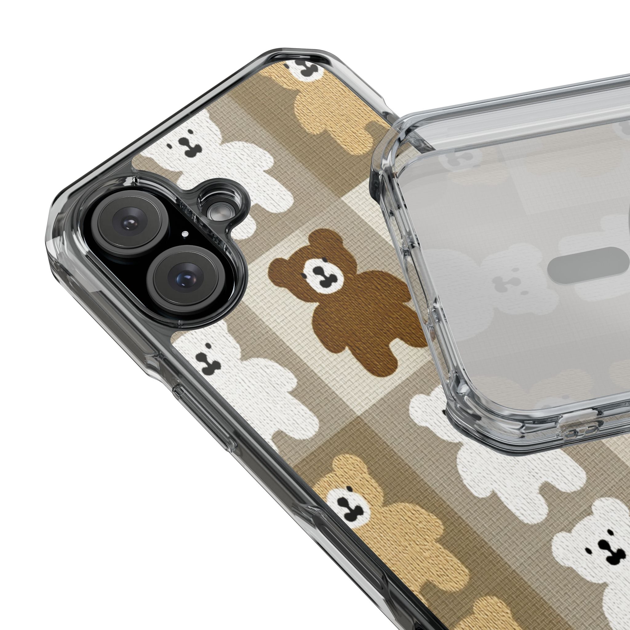 Teddy Bear Patchwork | Clear MagSafe Case