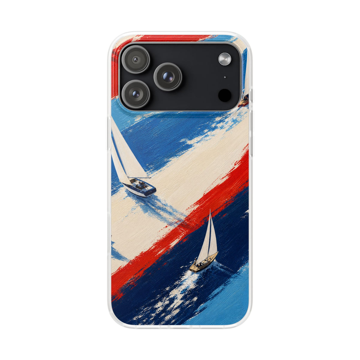 Regatta Stripes | Frosted Clear Case — product front view