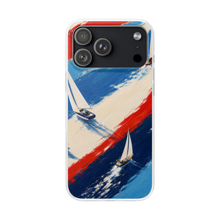 Regatta Stripes | Frosted Clear Case — product front view