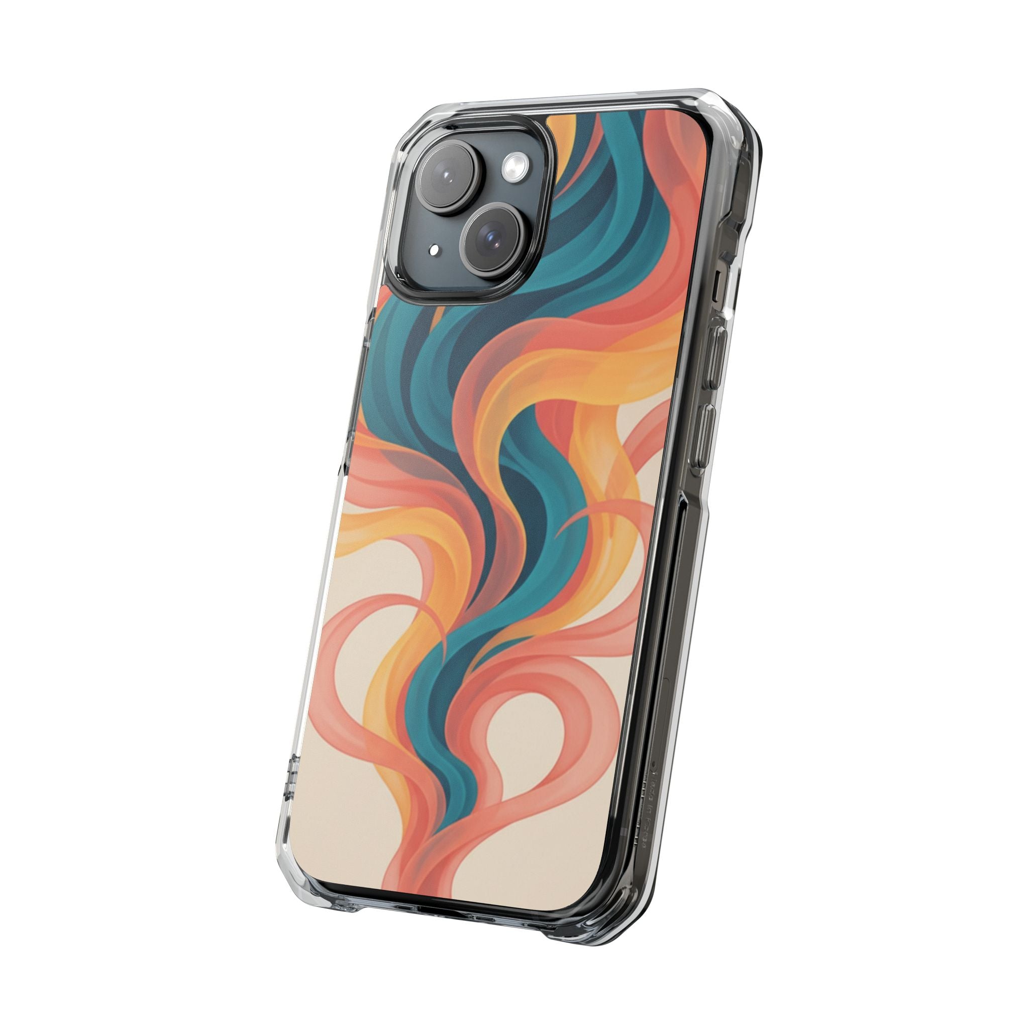 Retro Flame abstract clear magsafe case design