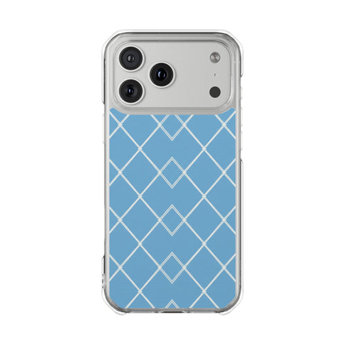 Blue Lattice minimal clear magsafe case design