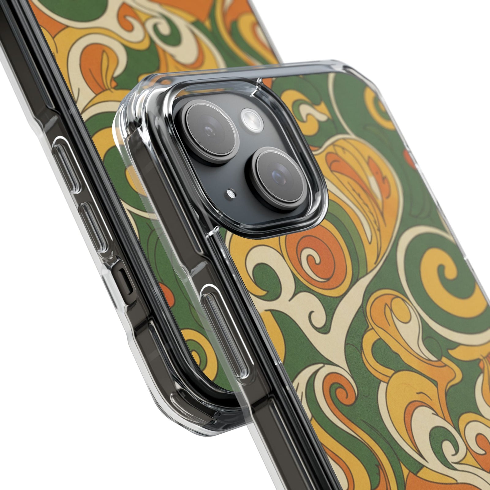 Olive Paisley | Clear MagSafe Case