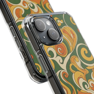Olive Paisley | Clear MagSafe Case