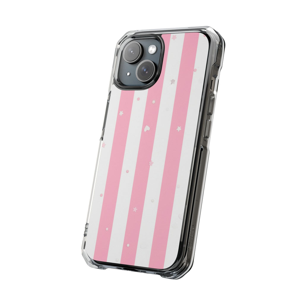 Candy Stripe coquette clear magsafe case design