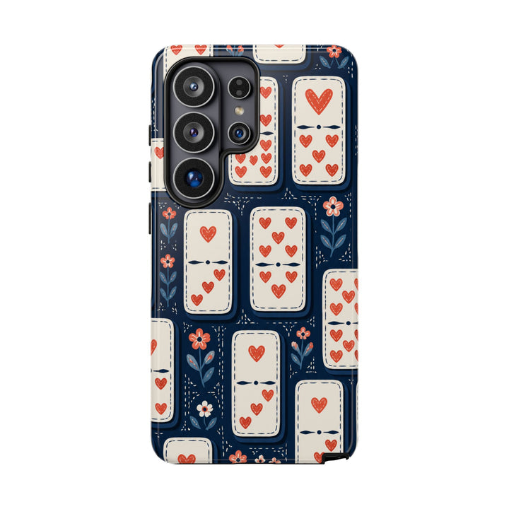 Heart Dominoes phone case design