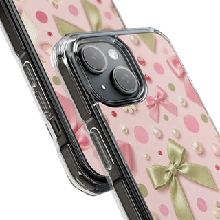 Dotty Pearl Bow | Clear MagSafe Case