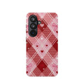 Heart Plaid coquette tough magsafe case design