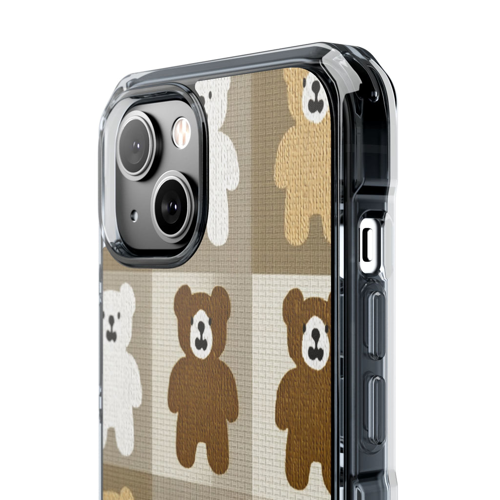 Teddy Bear Patchwork | Clear MagSafe Case