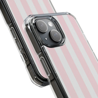 Pink Pinstripe | Clear MagSafe Case