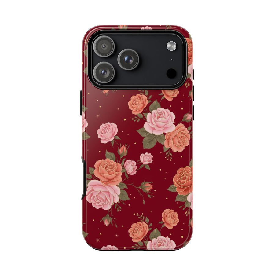 Burgundy Vintage Rose | Tough Case