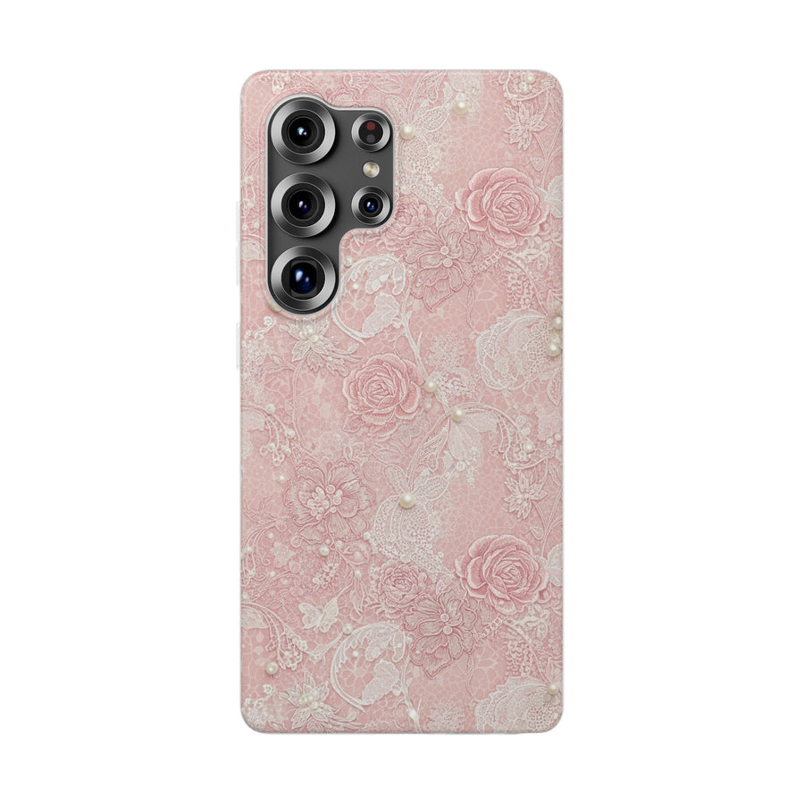 Pink Lace Rose | Galaxy Clear Case