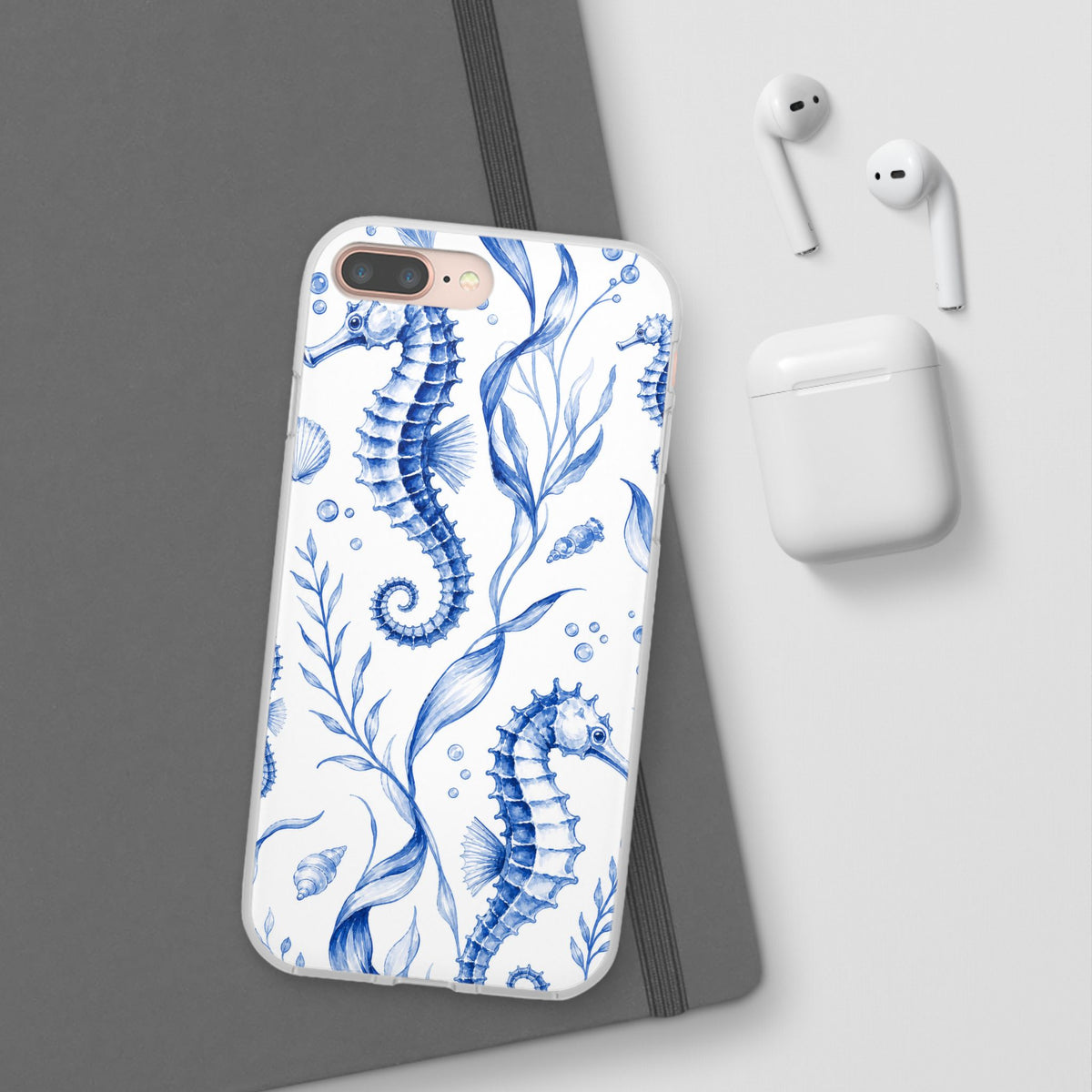 Seahorse Toile | Frosted Clear Case — product image 56