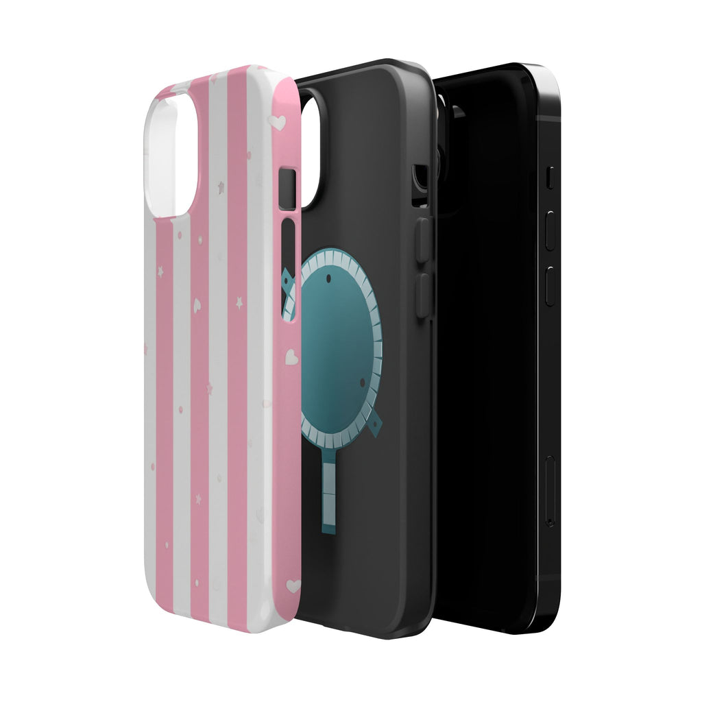 Candy Stripe coquette tough magsafe case design