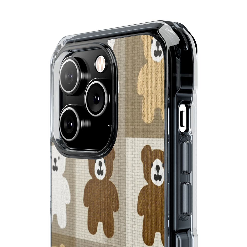 Teddy Bear Patchwork | Clear MagSafe Case