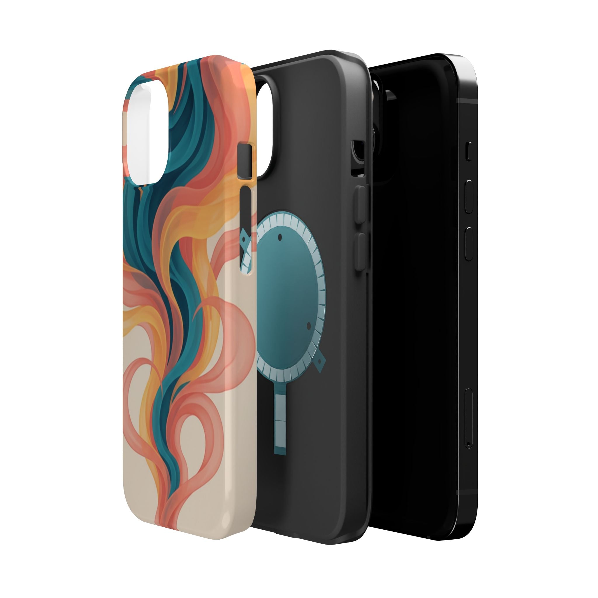 Retro Flame abstract tough magsafe case design