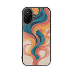 Retro Flame abstract clear magsafe case design