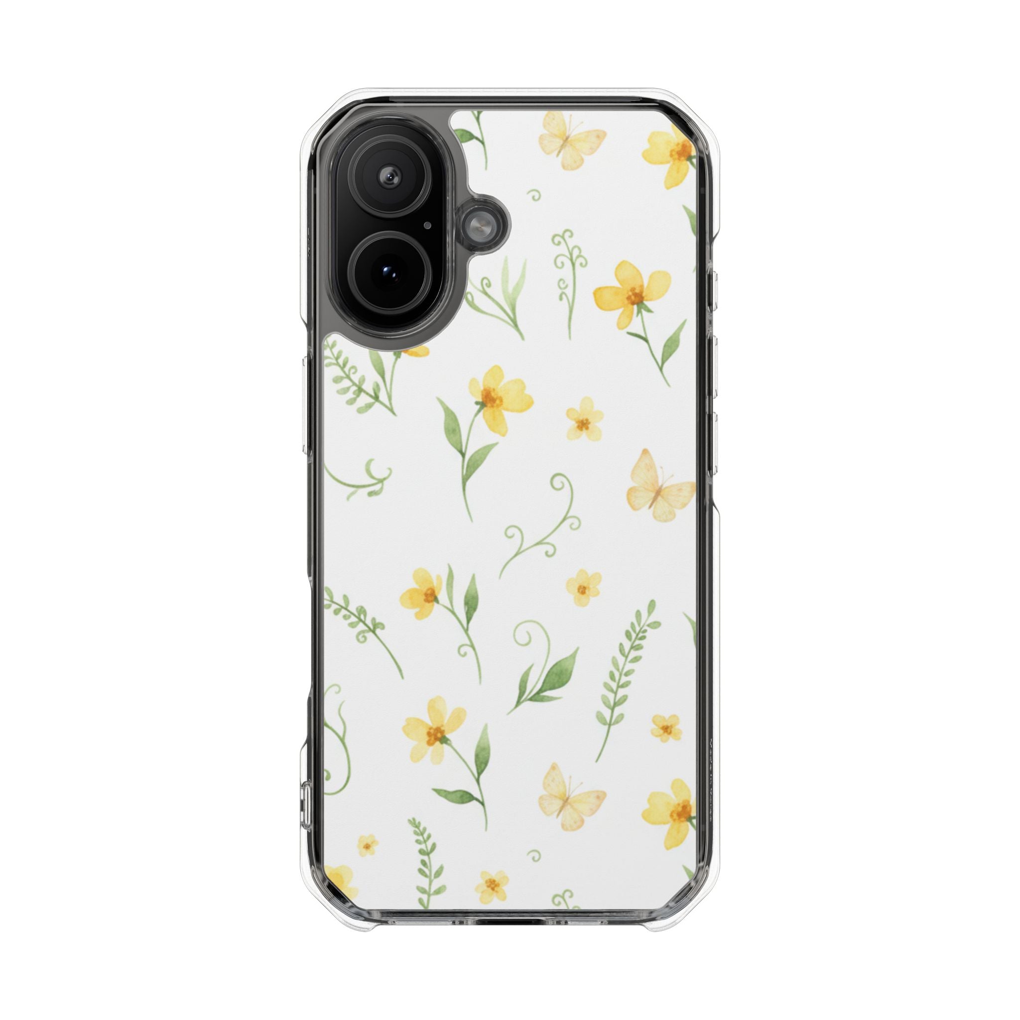 Daisy Whisper floral clear magsafe case design