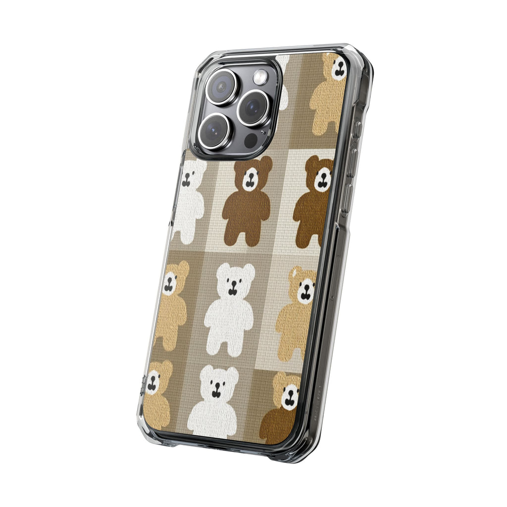 Teddy Bear Patchwork | Clear MagSafe Case
